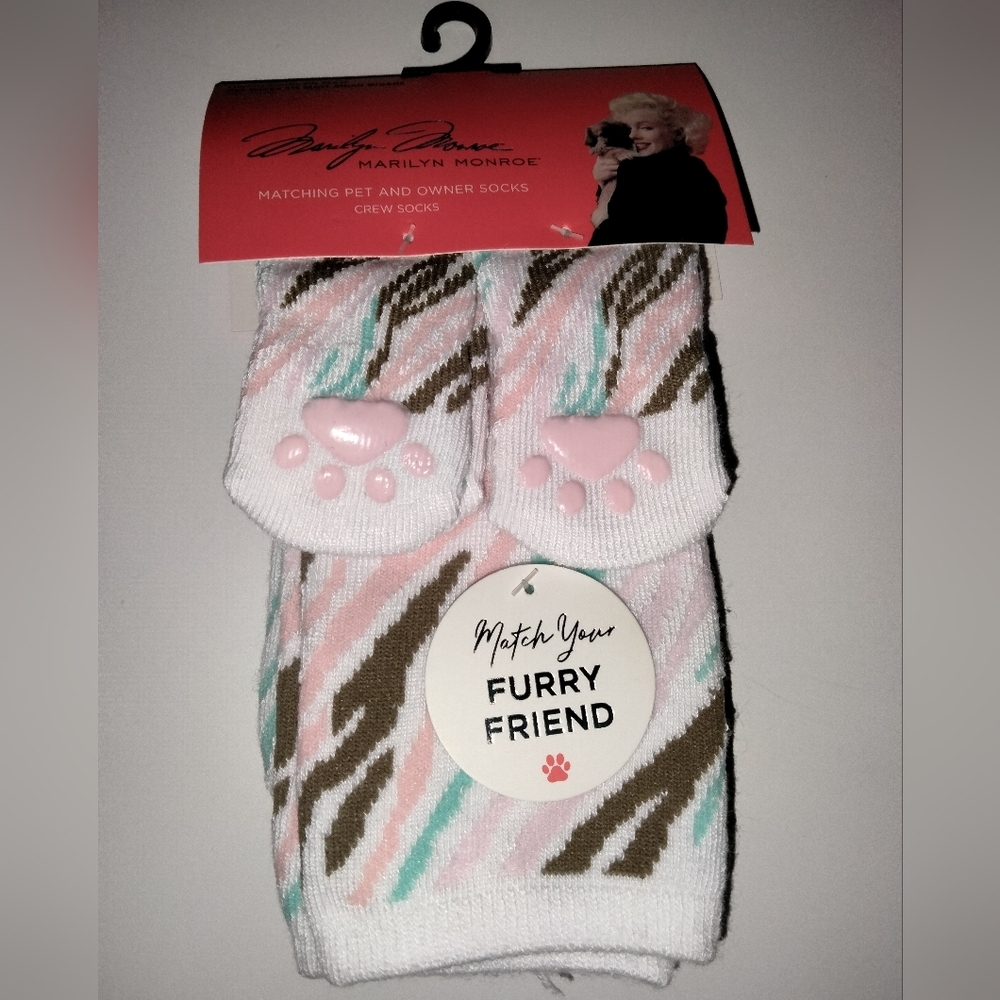 Marilyn Monroe (Multicolored) Print Matching Pet &Owner Crew Cut Socks (NEW-NWT)